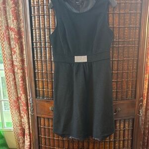 BCBGMaxAzria Black Mini Dress with Embellished Waist
